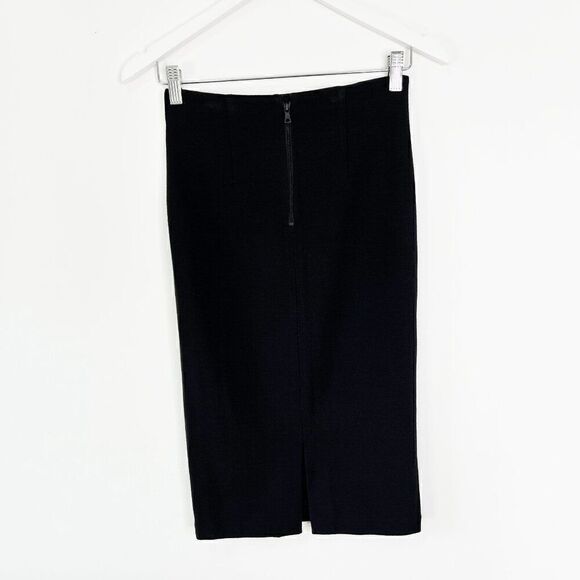 Alice + Olivia Employed Black and White Stretch Knit Pencil Skirt - Picture 2 of 8